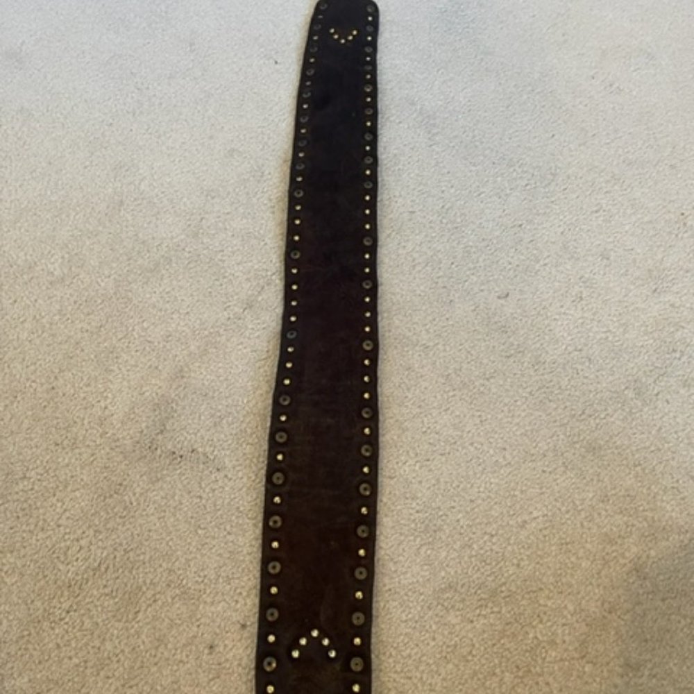 Brown Leather beaded belt
